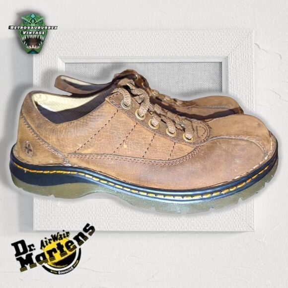 Dr Martens Y2K Vintage John Crazy Horse Leather 10 Hole Oxfords, Size 7 - Picture 1 of 9